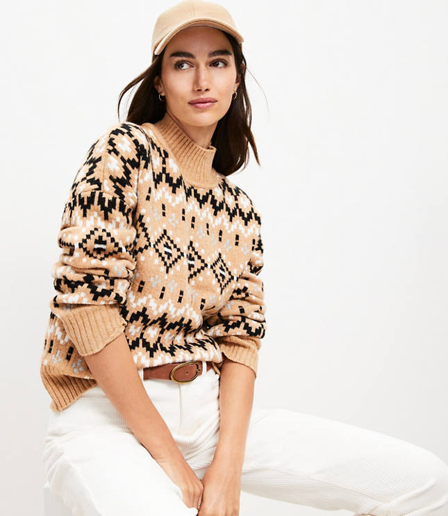 Fair Isle Modern Turtleneck Sweater