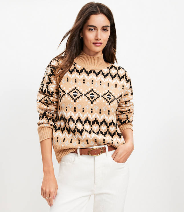 Fair Isle Modern Turtleneck Sweater