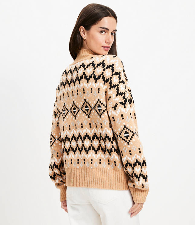 Fair Isle Modern Turtleneck Sweater - image 3
