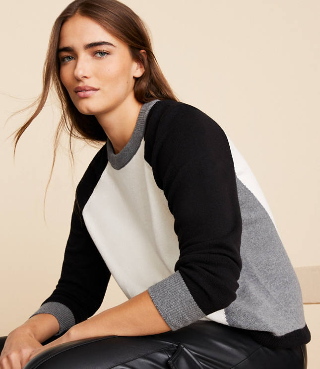 Petite Lou & Grey Colorblock Drawstring Hem Sweater