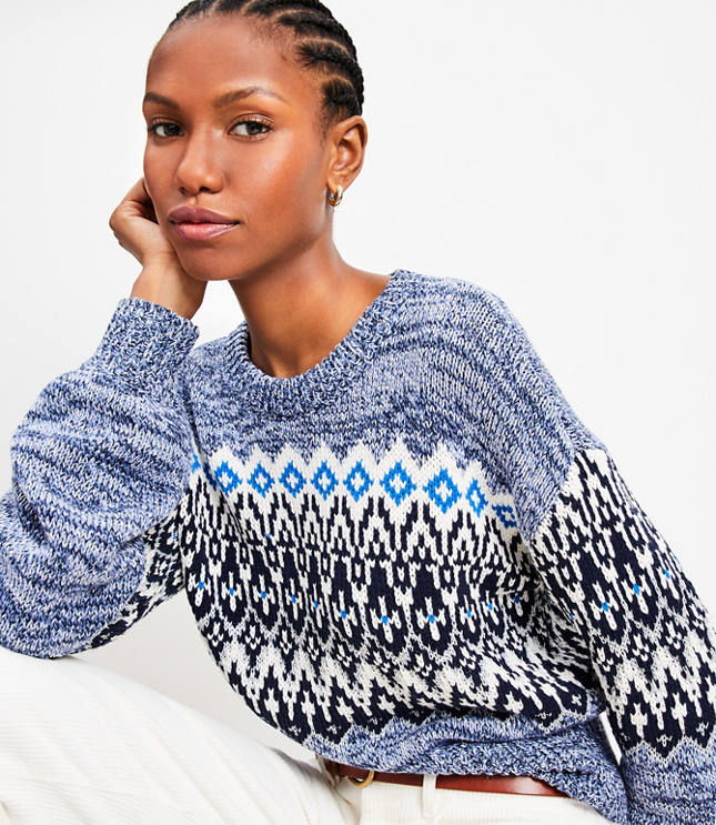 Sparkle Marled Fair Isle Sweater