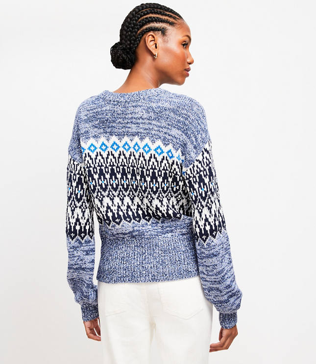 Sparkle Marled Fair Isle Sweater