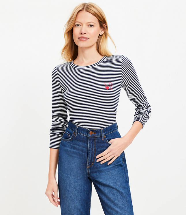 Love Stripe Long Sleeve Everyday Tee