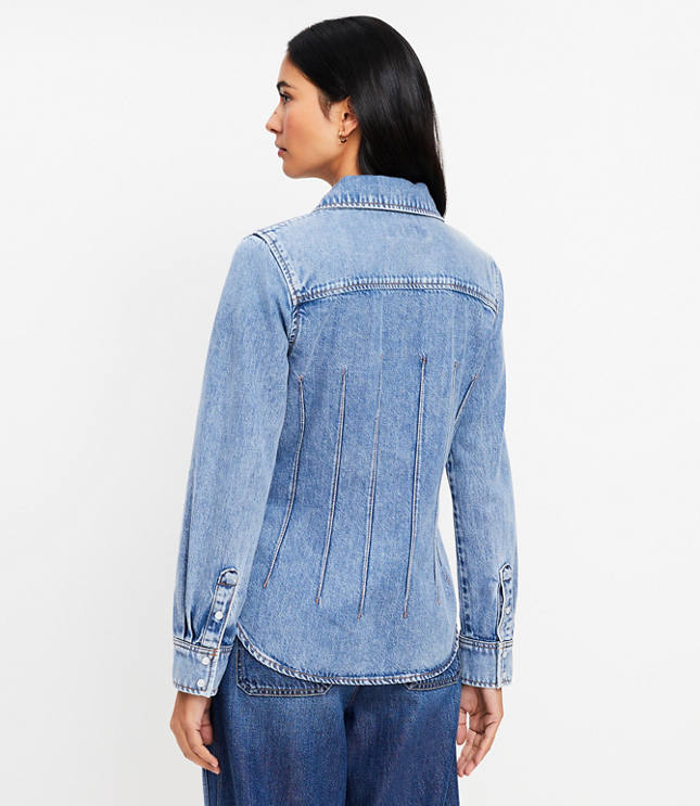 Denim Seamed Western Shirt