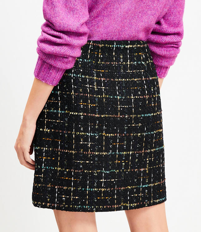 Sequin Tweed Mini Skirt