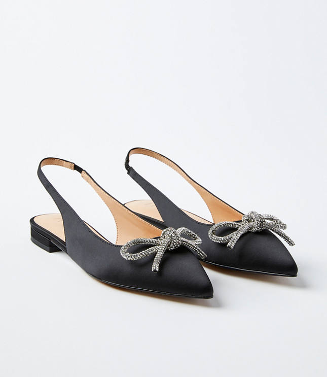 slingback flats with bow