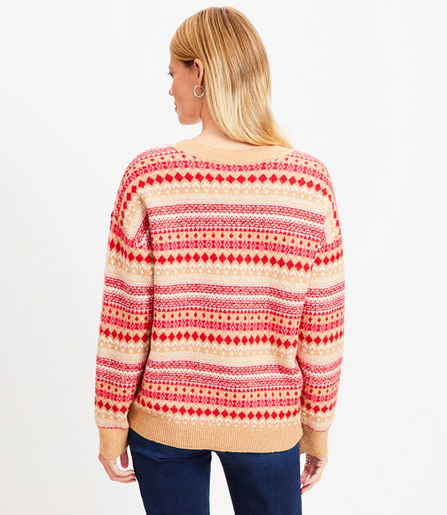 Petite Striped Fair Isle Everyday Sweater