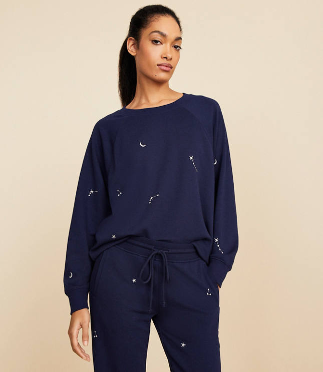 Lou & Grey Starry Night Cozy Cotton Terry Sweatshirt