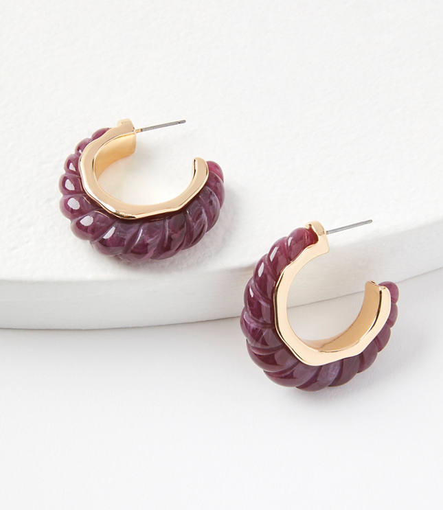 Scalloped Resin Hoop Earrings