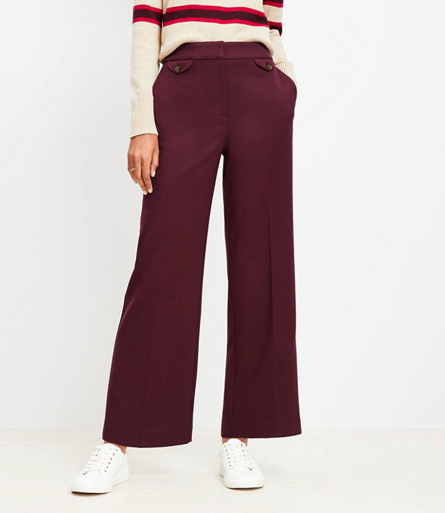 Coin Pocket Clean Wide Leg Pants in Twill