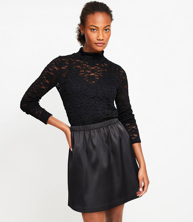 Floral Lace Turtleneck Top