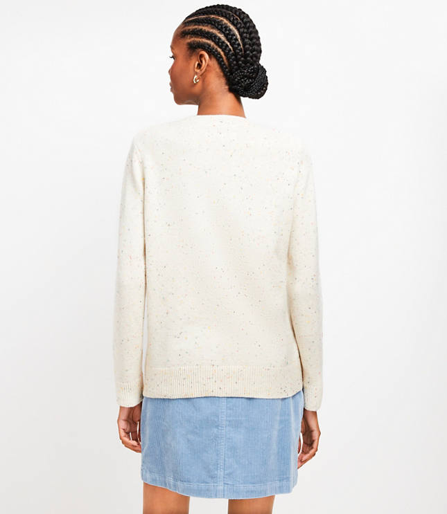 Flecked Relaxed V-Neck Sweater carousel Product Image 3