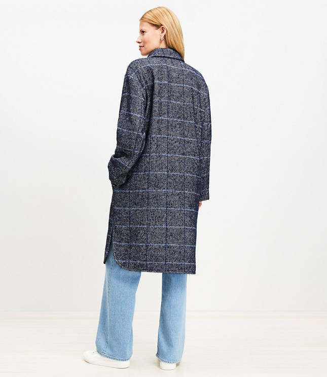 Petite Herringbone Modern Coat