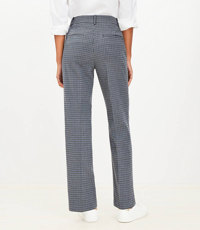 Tall Full Length Straight Pants in Houndstooth Brushed Flannel