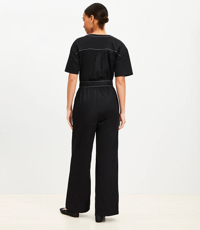 Twill Belted Pocket Jumpsuit