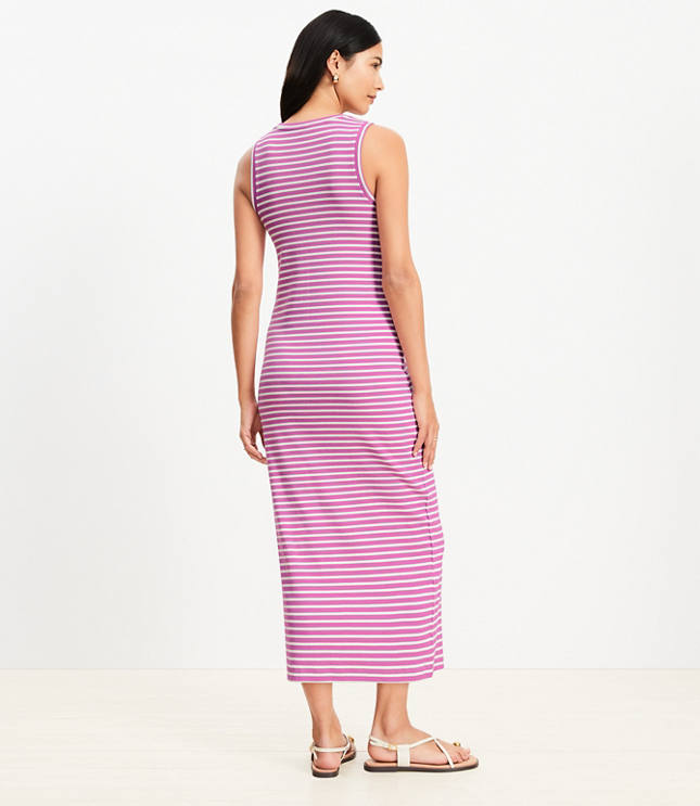 Stripe Perfect Ribbed Tank Midi Dress