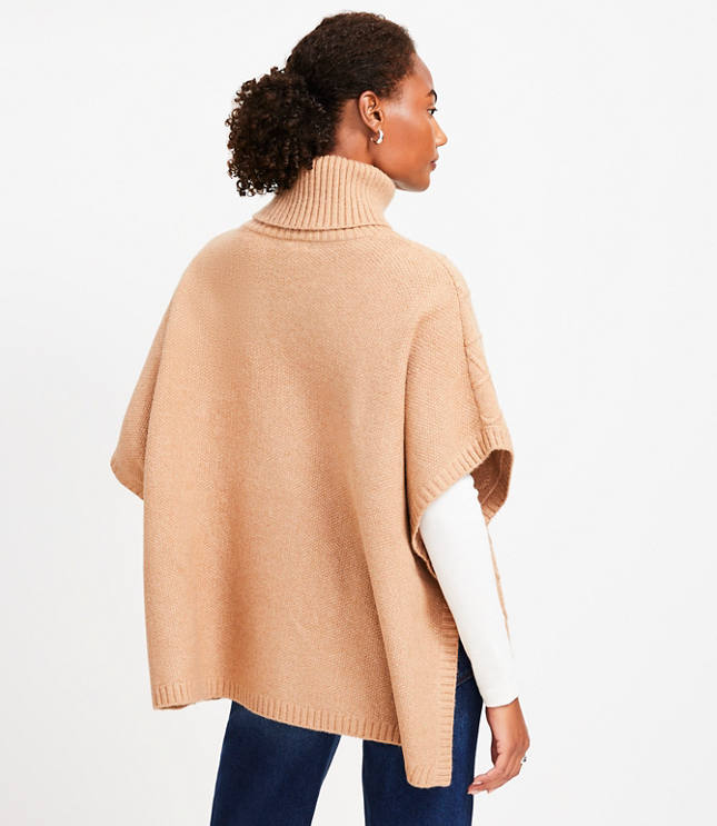 Cable Turtleneck Poncho