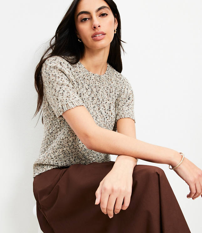 Marled Textured Sweater Tee