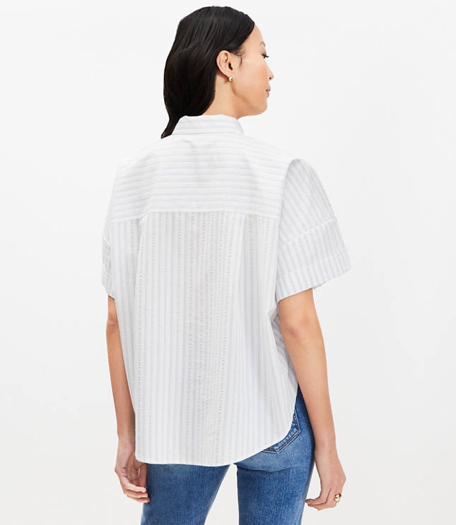 Striped Henley Dolman Everyday Tunic Shirt