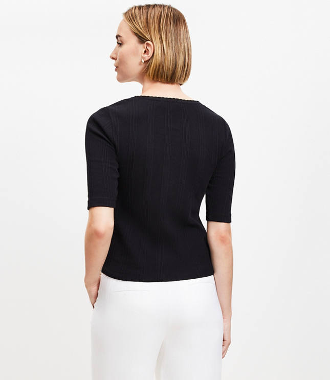 Pointelle Pocket Cardigan Top