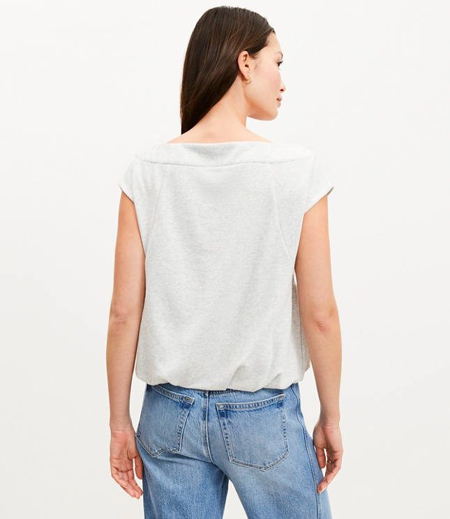 Cap Sleeve Bubble Hem Sweatshirt