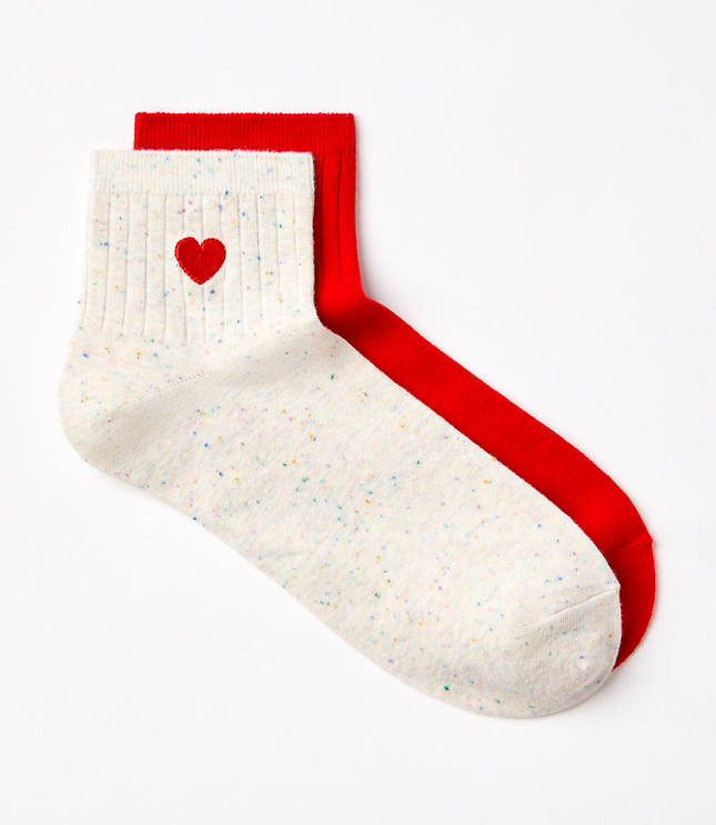 Flecked Heart Ankle Sock Set