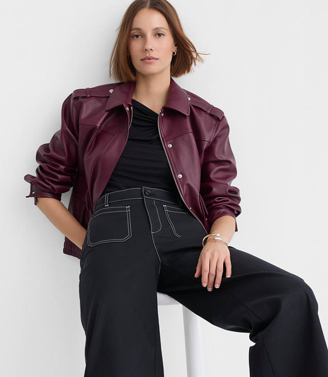 Petite Palmer Wide Leg Pants in Pique