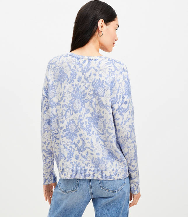 Night Bloom Relaxed V-Neck Sweater