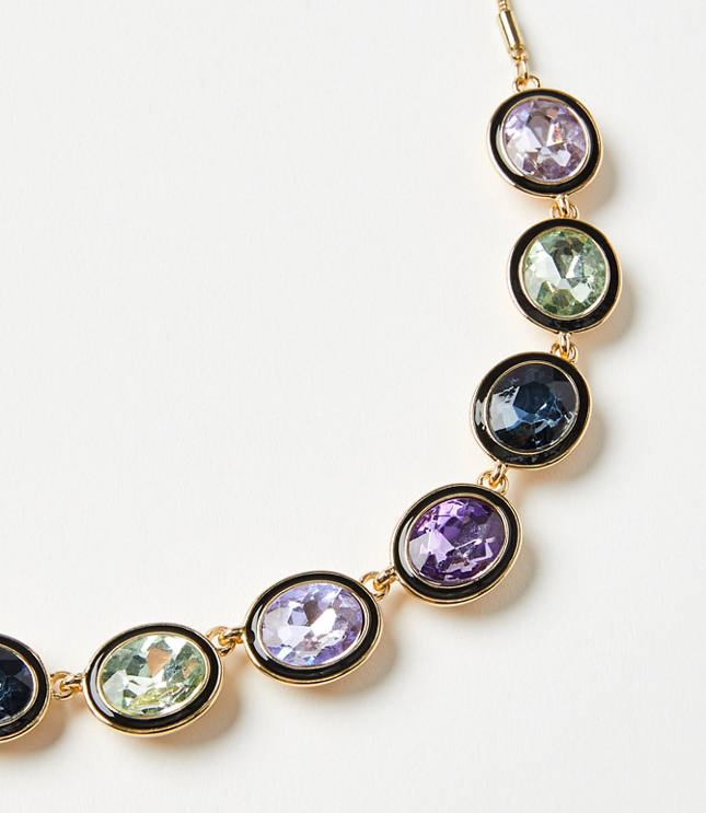 Enamel Sparkle Statement Necklace