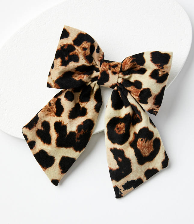 Leopard Print Bow Barrette