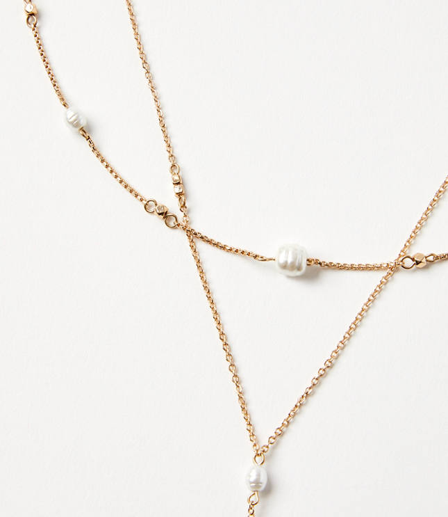 Pearlized Delicate Y-Necklace Set