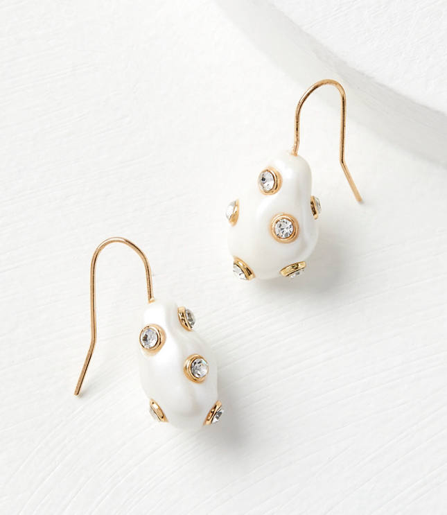 Pearlized Sparkle Drop Earrings