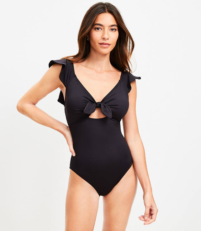LOFT Beach Cutout Ruffle Sleeve One Piece Swimsuit carousel Product Image 2
