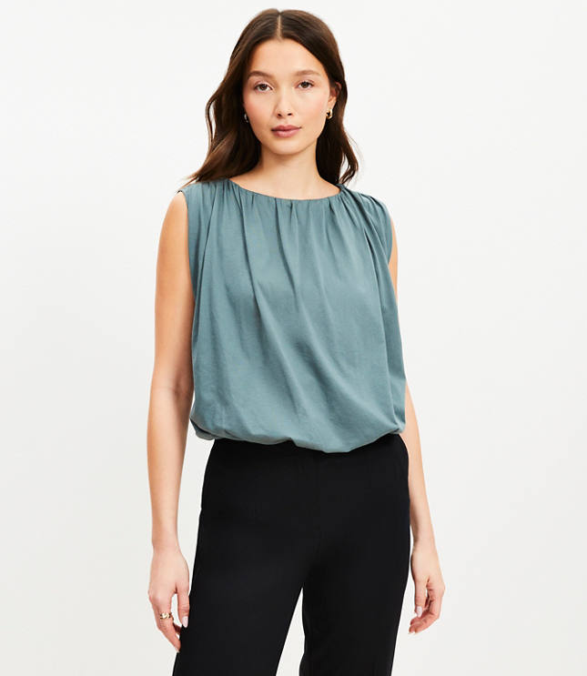 Ruched Bubble Hem Shell