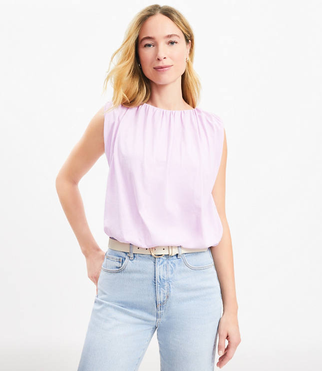 Ruched Bubble Hem Shell