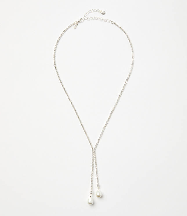 Pearlized Sparkle Y Necklace