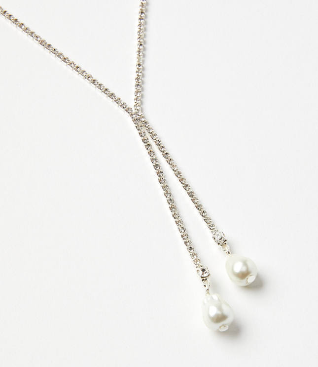 Pearlized Sparkle Y Necklace