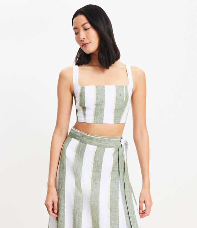 LOFT Beach Striped Linen Square Neck Bralette