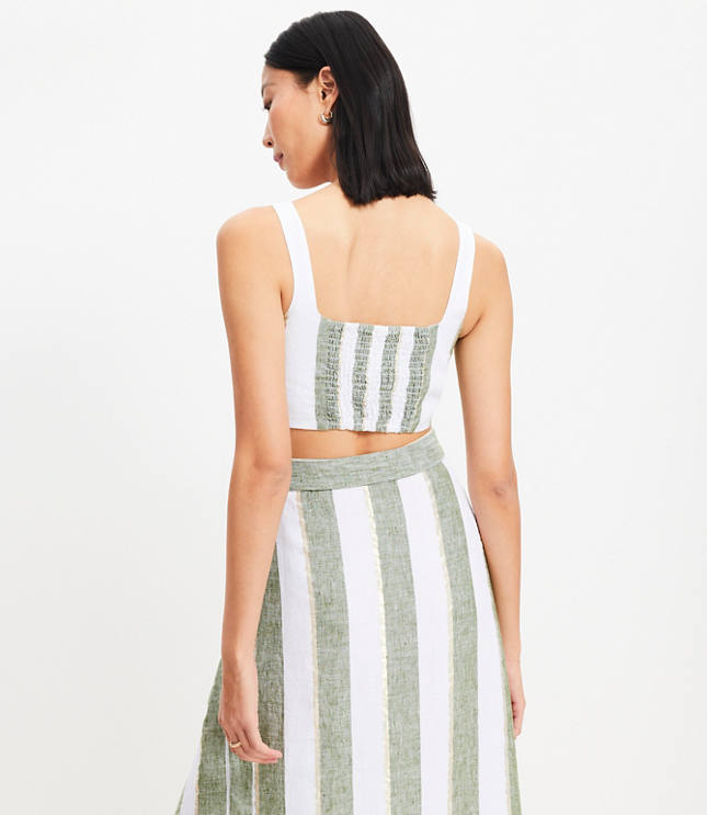 LOFT Beach Striped Linen Square Neck Bralette