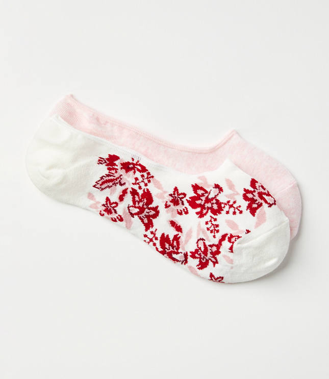 Floral & Heathered No Show Sock Set