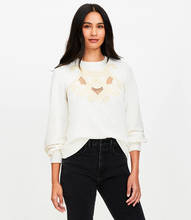 トップス LOUISEARTSWEAT Louise Rib Long Sleeve - White/Indigo Stripe – SPLITS59