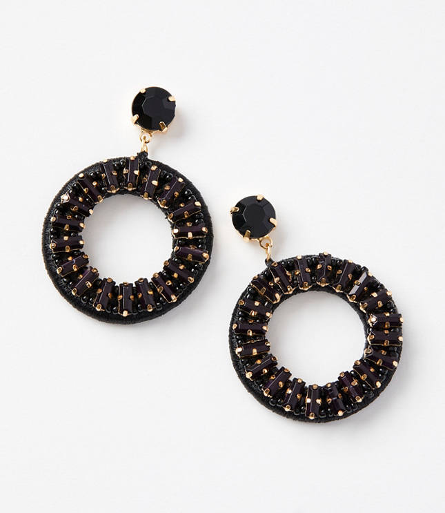 Fabric Wrapped Circle Statement Earrings