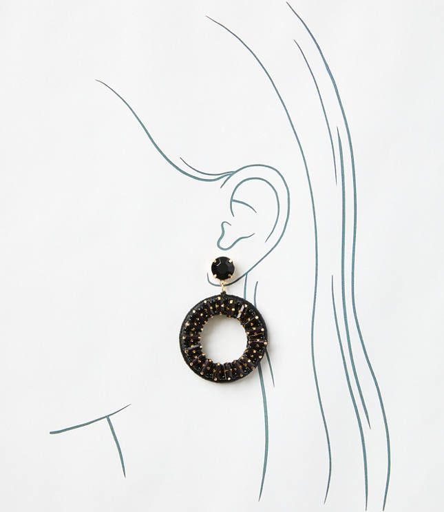 Fabric Wrapped Circle Statement Earrings