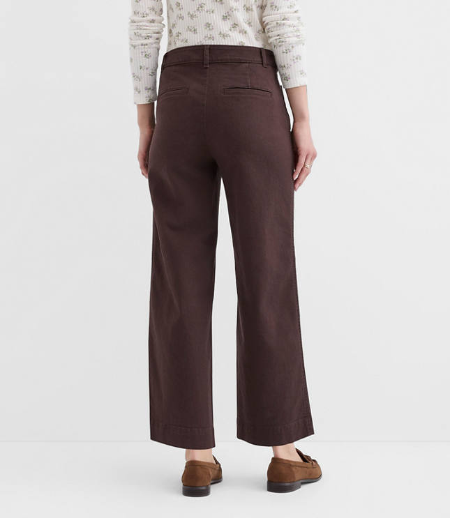 Curvy Palmer Wide Leg Crop Pants in Twill