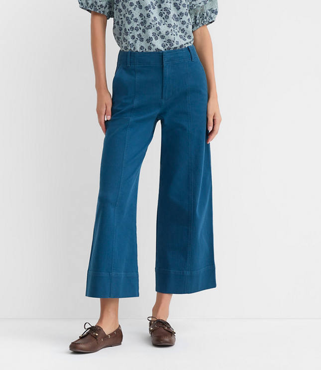 Curvy Palmer Wide Leg Crop Pants Twill