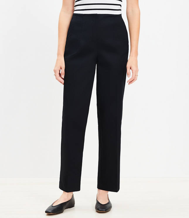 Curvy Darted Straight Pants Twill