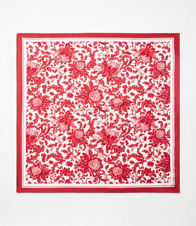 Night Bloom Square Silk Scarf