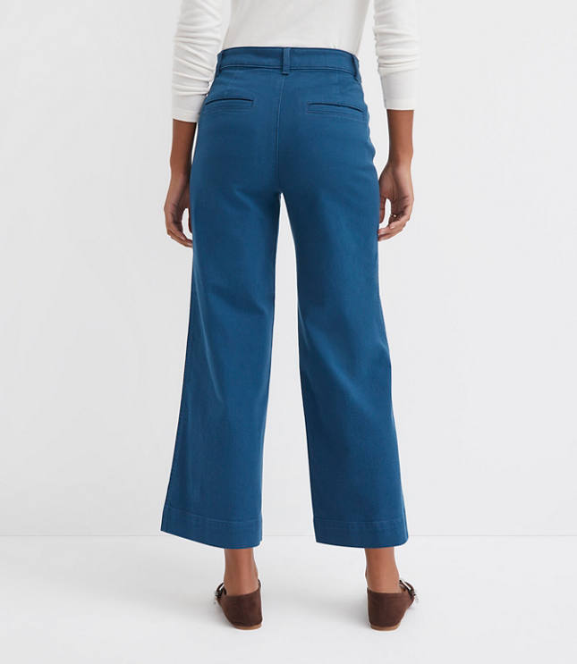 Petite Palmer Wide Leg Crop Pants in Twill