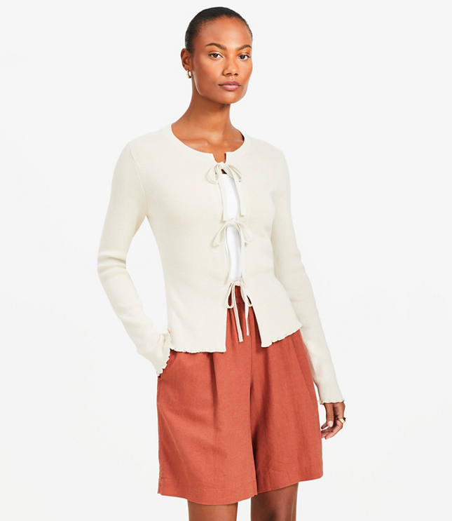 トップス B. CLUB TIE CARDIGAN Ribbed Tie Front Cardigan | Talbots