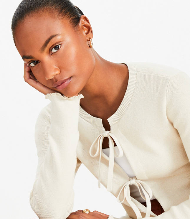 Ribbed Tie Cardigan